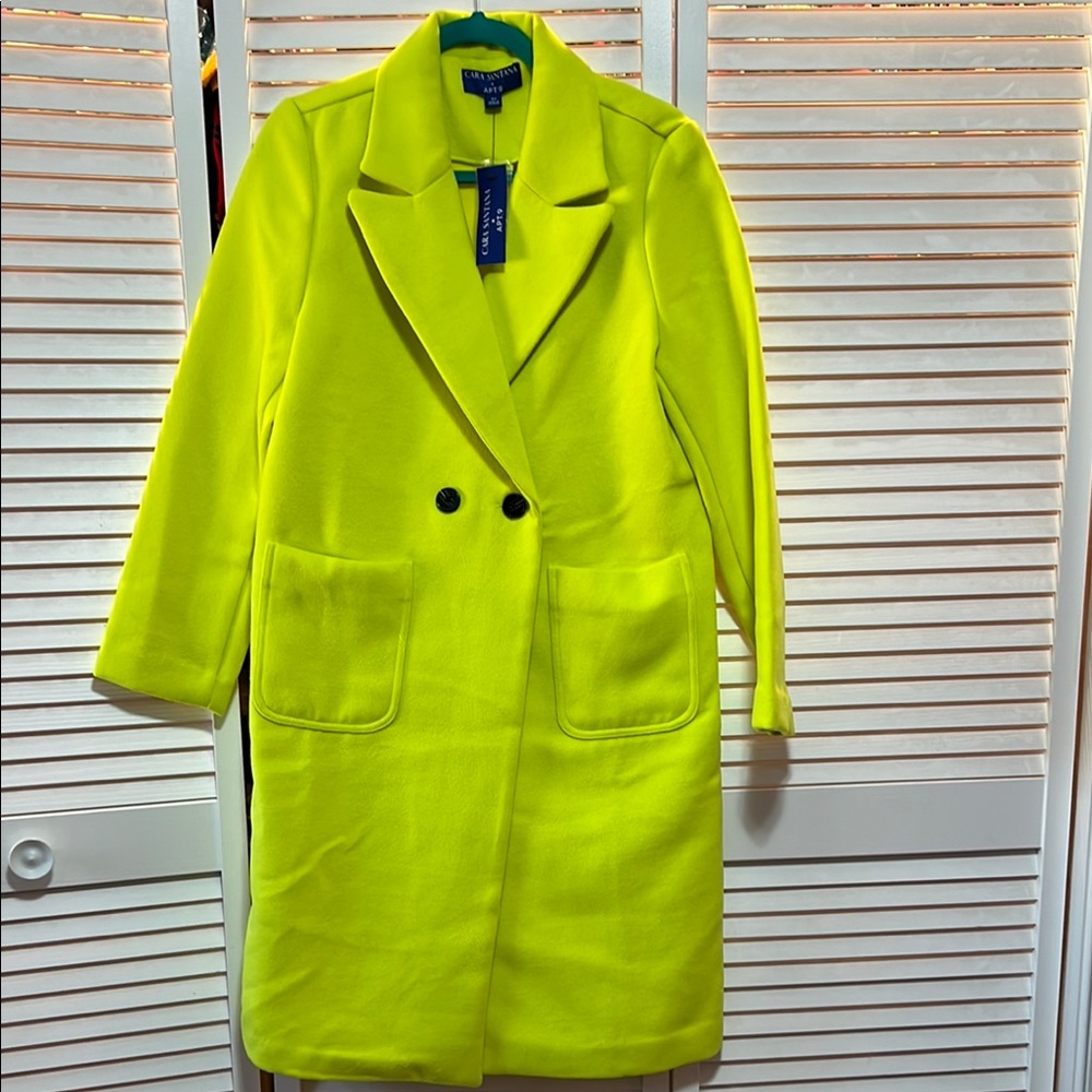 NEW Apt 9 Women's Yellow Double-Breasted Coat